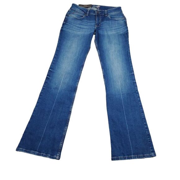 Wrangler Tall Retro Mae Mid Rise Bootcut Jeans Dark Wash Blue 9/30 x 36 Long - Picture 3 of 10